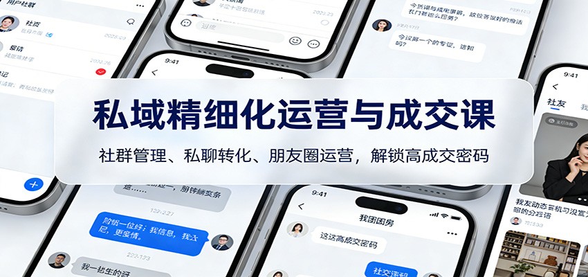 私域精细化运营与成交课：社群管理、私聊转化、朋友圈运营，解锁高成交密码-小辉云网创
