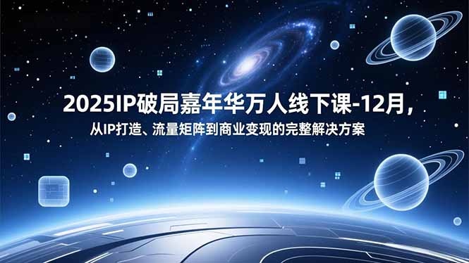 2025IP破局嘉年华万人线下课-12月，从IP打造、流量矩阵到商业变现的完整解决方案-小辉云网创