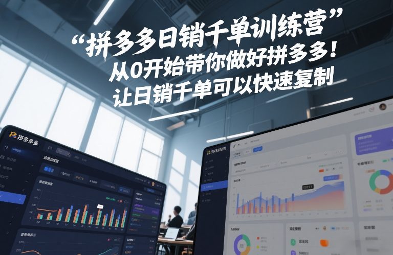 拼多多日销千单训练营，从0开始带你做好拼多多，让日销千单可以快速复制(更新26年1月)-小辉云网创