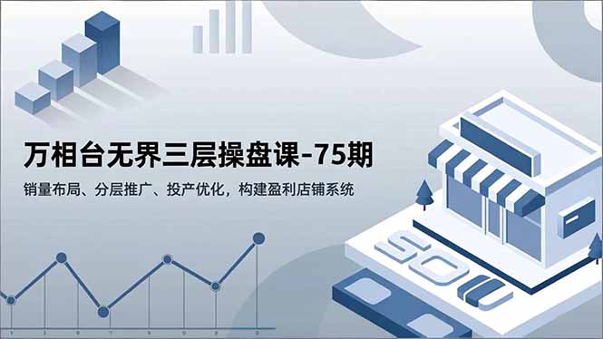 万相台无界三层操盘课-75期，销量布局、分层推广、投产优化，构建盈利店铺系统-小辉云网创
