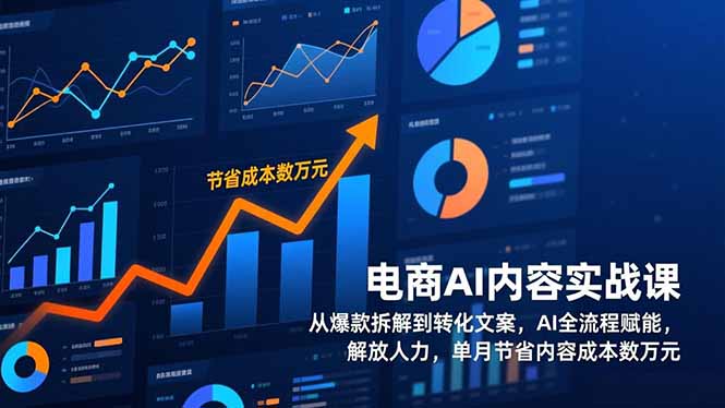 电商AI内容实战课，从爆款拆解到转化文案，AI全流程赋能，解放人力，单月节省内容成本数万元-小辉云网创