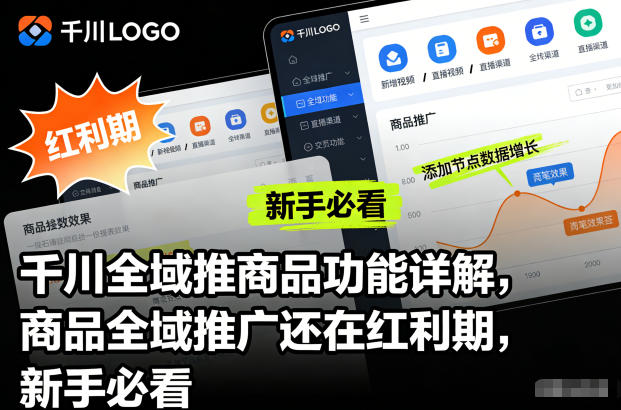 千川全域推商品功能详解，商品全域推广还在红利期，新手必看-小辉云网创