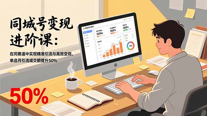 同城号变现进阶课：在同城赛道中实现精准引流与高效变现，单店月引流成交额提升50%-小辉云网创
