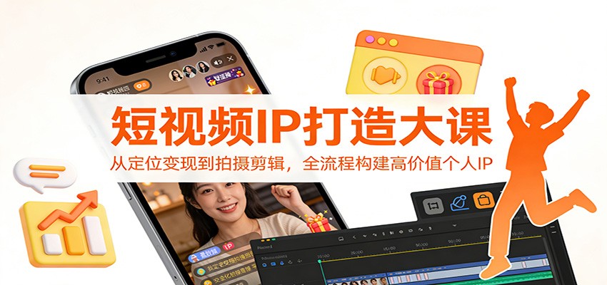 短视频IP打造大课：从定位变现到拍摄剪辑，全流程构建高价值个人IP-小辉云网创