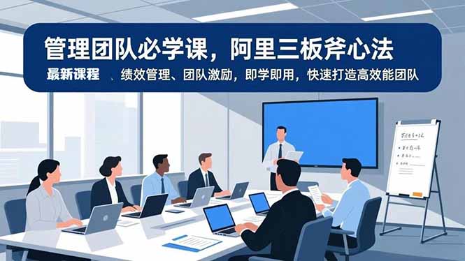 管理团队必学课，阿里三板斧心法、绩效管理、团队激励，即学即用，快速打造高效能团队-小辉云网创