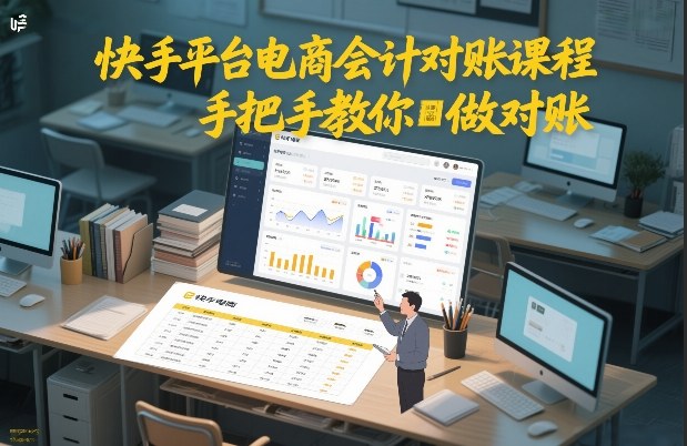 快手平台电商会计对账课程，手把手教你做对账-小辉云网创