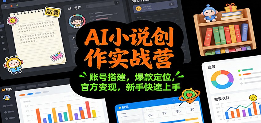 AI小说创作实战营：账号搭建，爆款定位，官方变现，新手快速上手-小辉云网创