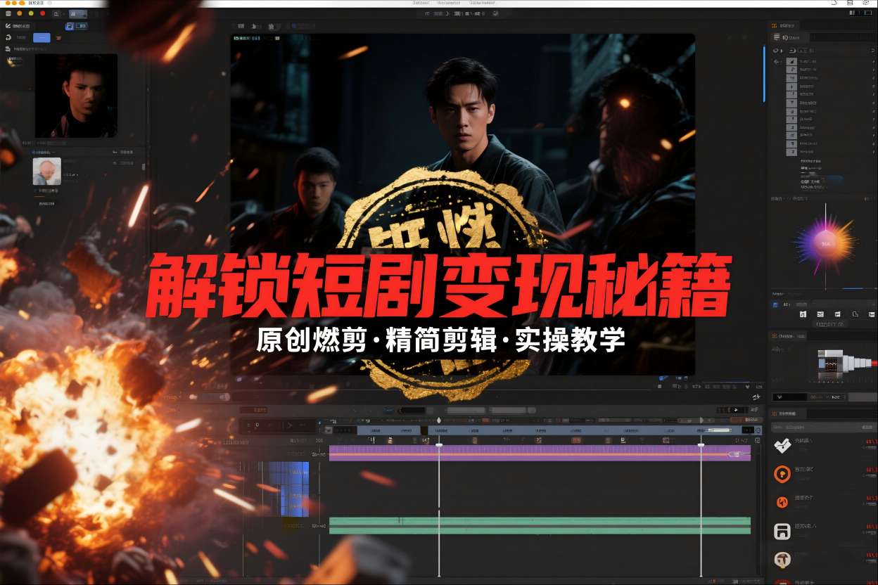 短剧拉新之原创燃剪精简剪辑实操课，解锁短剧变现秘籍-小辉云网创