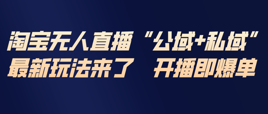 淘宝无人直播最新玩法，包含私域和公域两种玩法-小辉云网创