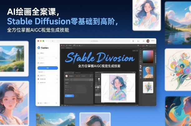 AI绘画全案课，Stable Diffusion零基础到高阶，全方位掌握AIGC视觉生成技能-小辉云网创