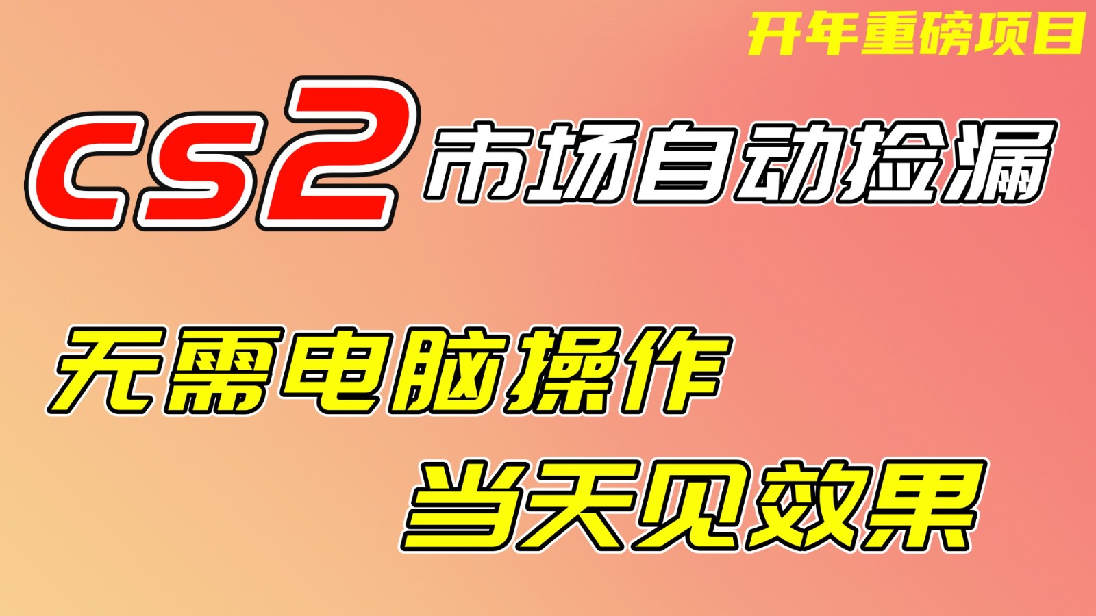 CS2市场挂机项,无需电脑操作,无需进入游戏,当天见效果,支持任何形式验证-小辉云网创