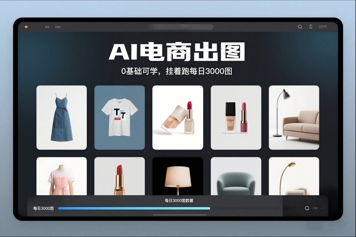 AI电商出图，0基础可学，挂着跑每日3000图-小辉云网创