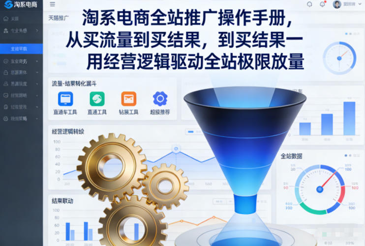 淘系电商全站推广操作手册，从买流量到买结果一用经营逻辑驱动全站极限放量-小辉云网创