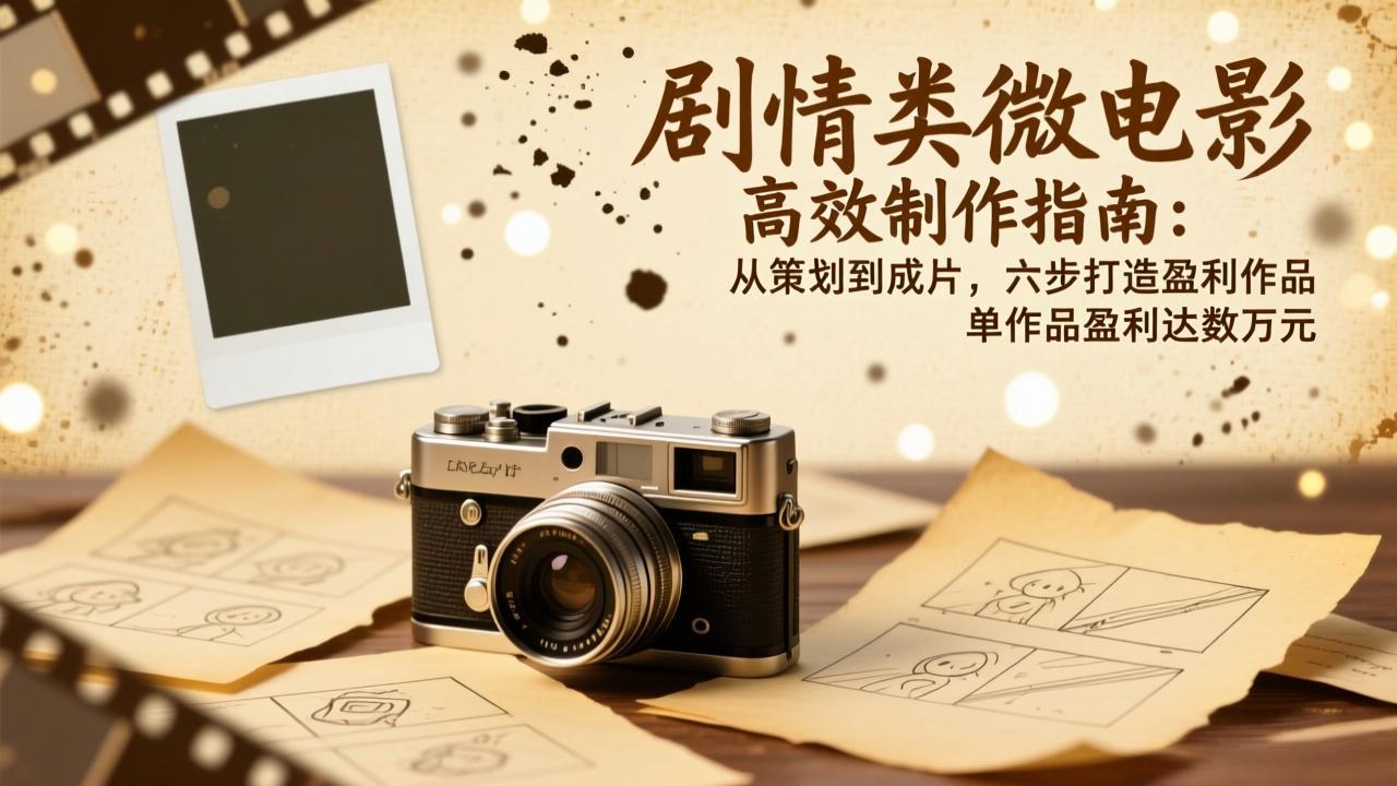 剧情类微电影高效制作指南：从策划到成片，六步打造盈利作品，单作品盈利达数万元-小辉云网创