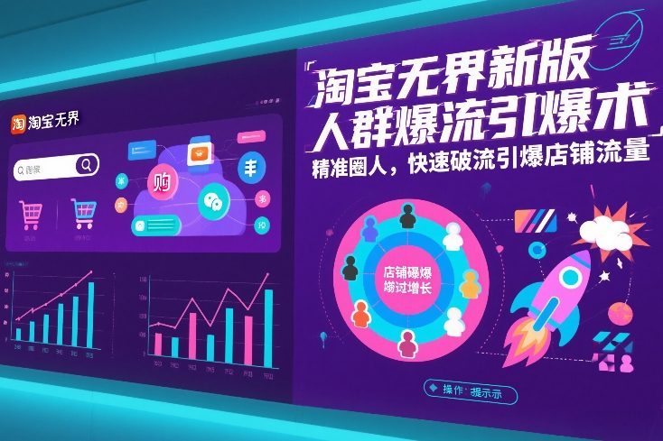 淘宝无界新版人群爆流引爆术，精准圈人，快速破流引爆店铺流量-小辉云网创