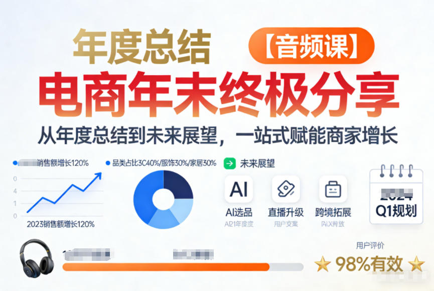 电商年未终极分享，从年度总结到未来展望，一站式赋能商家增长【音频课】-小辉云网创