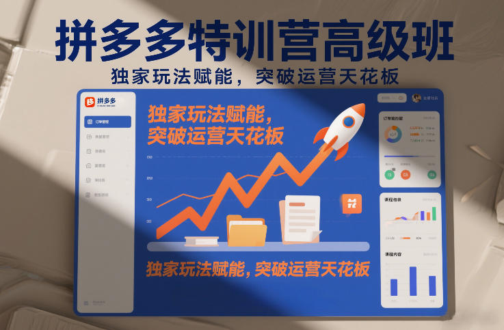 拼多多特训营高阶班，独家玩法赋能，突破运营天花板(更新26年1月)-小辉云网创
