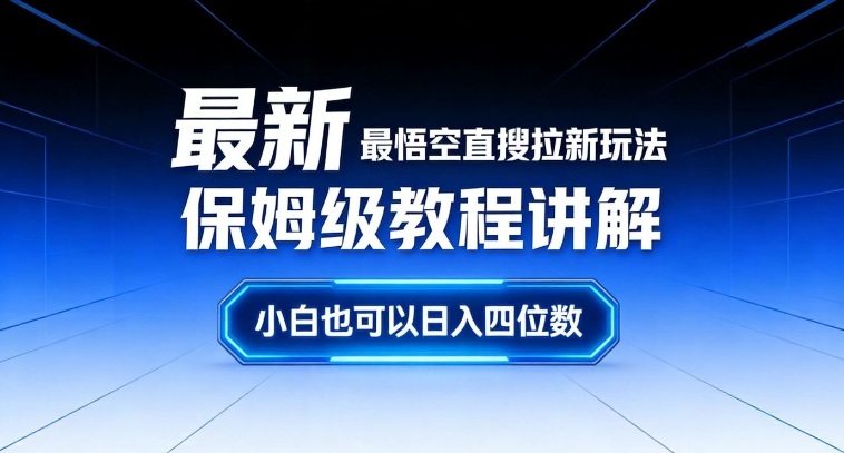 最新最悟空直搜拉新玩法保姆级教程讲解,小白也可以日入四位数-小辉云网创
