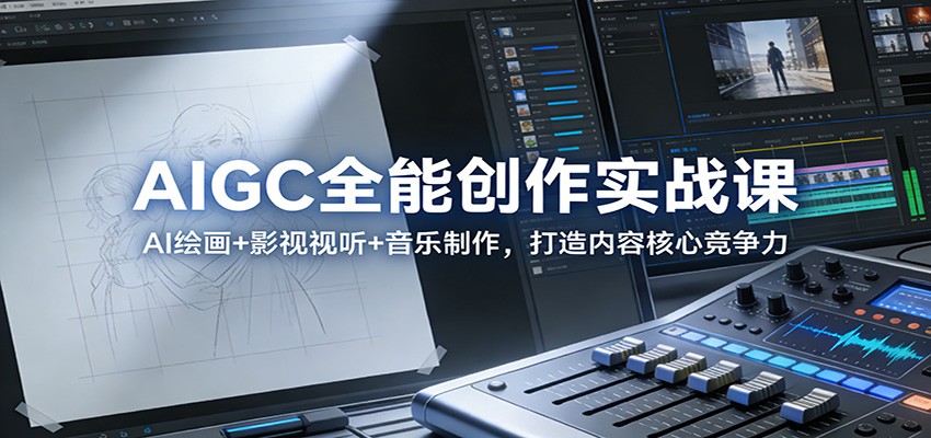 AIGC全能创作实战课:AI绘画+影视视听+音乐制作,打造内容核心竞争力-小辉云网创