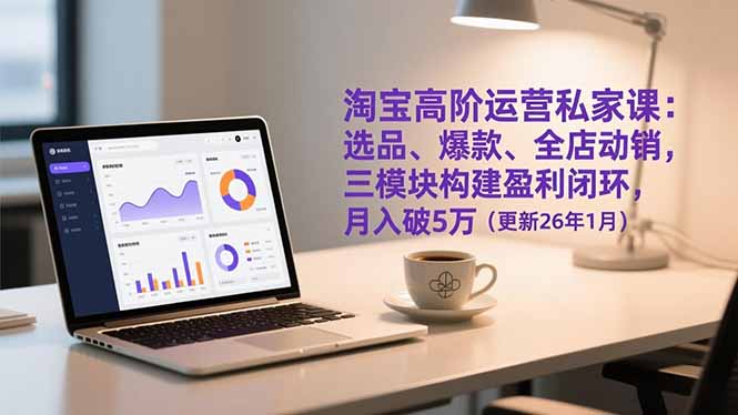 淘宝高阶运营私家课：选品、爆款、全店动销，三模块构建盈利闭环，月入破5万(更新26年1月-小辉云网创