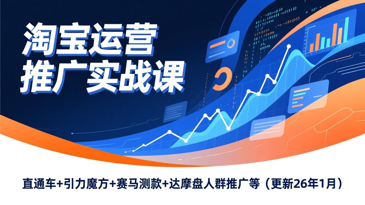 淘宝运营推广实战课，直通车+引力魔方+赛马测款+达摩盘人群推广等(更新26年1月-小辉云网创