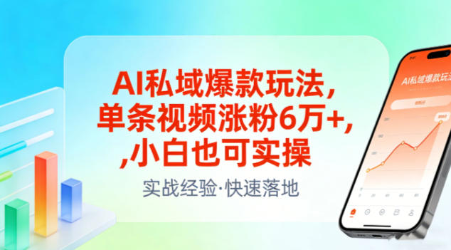 AI私域爆款玩法,单条视频涨粉6W+,小白也可实操-小辉云网创