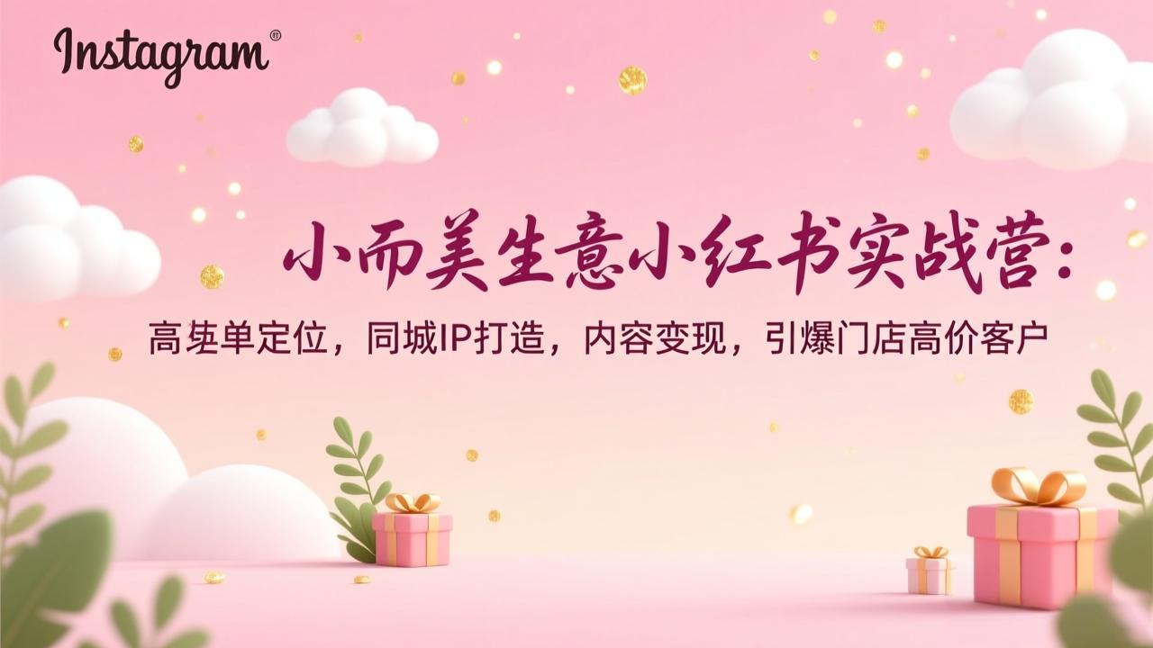 小而美生意小红书实战营：高客单定位，同城IP打造，内容变现，引爆门店高价客户-小辉云网创