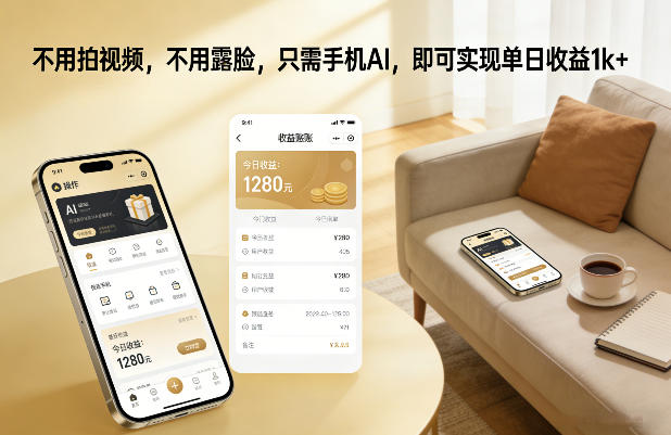 不用拍视频,不用露脸,只需手机AI,即可实现单日收益1k+【揭秘】-小辉云网创