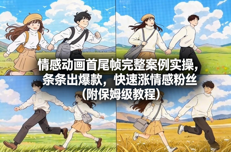 情感动画首尾帧完整案例实操，条条出爆款，快速涨情感粉丝(附保姆级教程)-小辉云网创