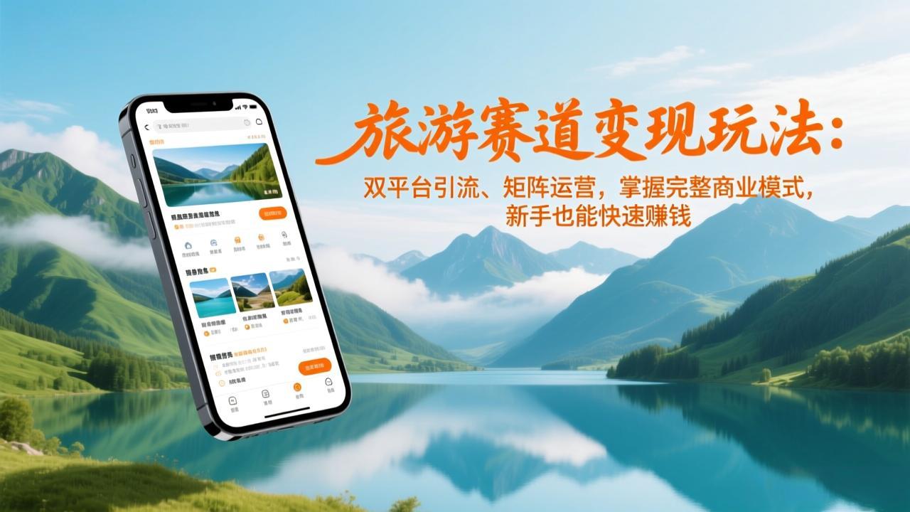 旅游赛道变现玩法：双平台引流、矩阵运营，掌握完整商业模式，新手也能快速赚钱-小辉云网创