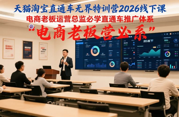 天猫淘宝直通车无界特训营2026线下课，电商老板运营总监必学直通车推广体系-小辉云网创