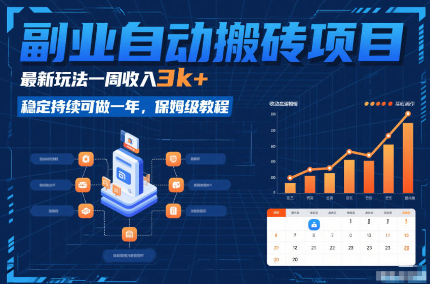 副业自动搬砖项目，最新玩法一周收入3k+，稳定持续可做一年，保姆级教程【揭秘】-小辉云网创