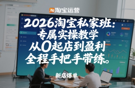 2026淘宝私家班:专属实操教学,从0起店到盈利,全程手把手带练-小辉云网创