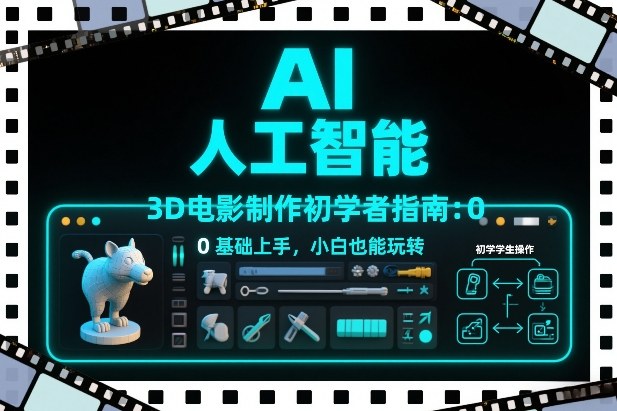 AI人工智能3D电影制作初学者指南:0基础上手,小白也能玩转-小辉云网创