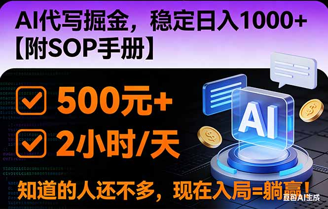 2026风口项目,AI代写掘金，稳定日入1000+，掌握核心技能【附SOP手册】-小辉云网创