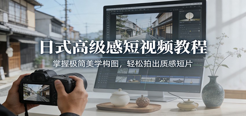 日式高级感短视频教程:掌握极简美学构图,轻松拍出质感短片-小辉云网创