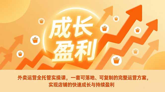 外卖运营全托管实操课，一套可落地、可复制的完整运营方案，实现店铺的快速成长与持续盈利-小辉云网创