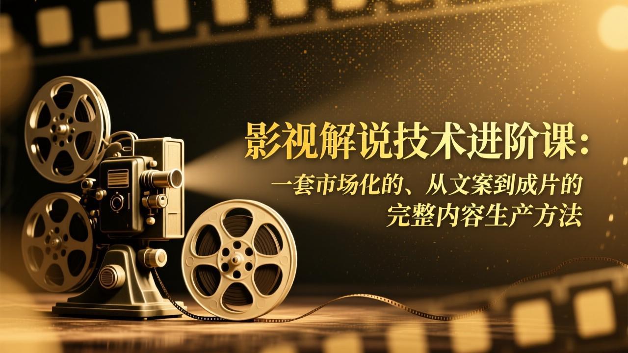 影视解说技术进阶课:一套市场化的、从文案到成片的完整内容生产方法-小辉云网创