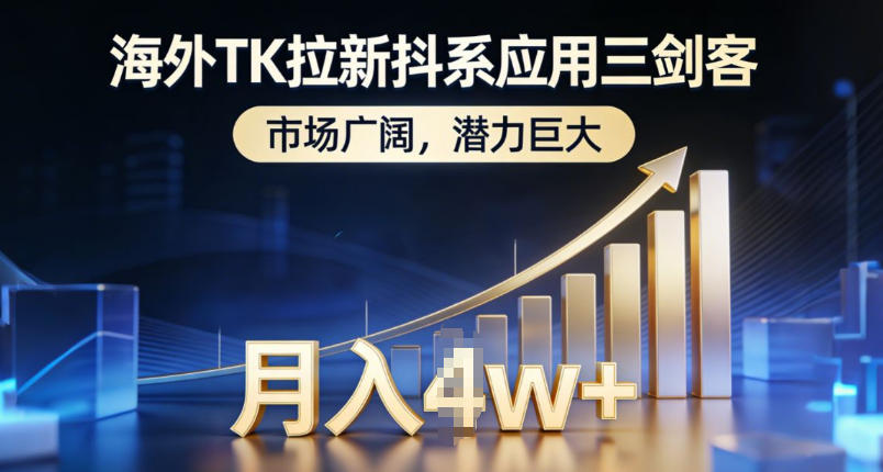 海外TK拉新抖系应用三剑客，市场广阔，潜力巨大，月入1w+-小辉云网创