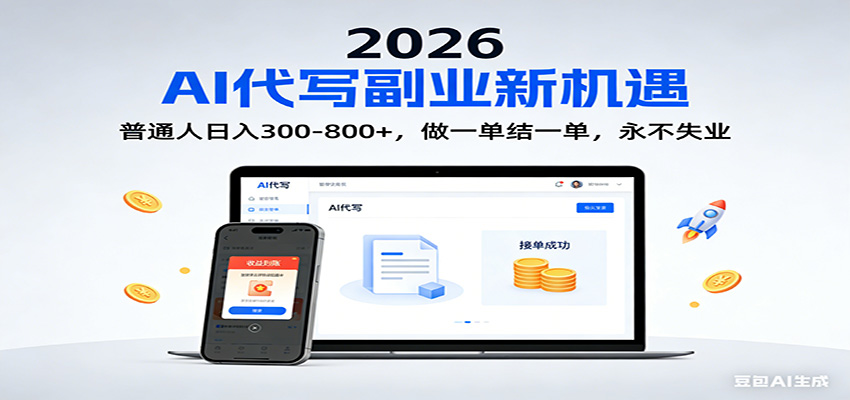 2026 副业首选！AI 代写日入 300-800，普通人0门槛，做一单结一单！-小辉云网创