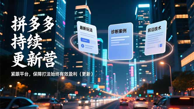 拼多多持续更新营，最新玩法、诊断案例、前沿技术，紧跟平台，保障打法始终有效盈利(更新-小辉云网创