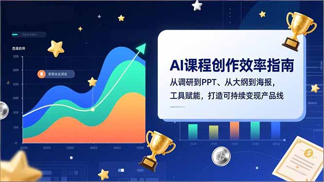 AI课程创作效率指南，从调研到PPT、从大纲到海报，工具赋能，打造可持续变现产品线-小辉云网创