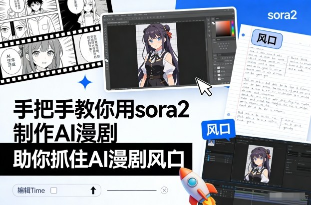 手把手教你用sora2制作AI漫剧，助你抓住AI漫剧风口-小辉云网创