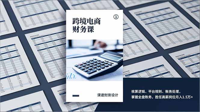 跨境电商财务课，核算逻辑、平台规则、账务处理，掌握全盘账务，胜任高薪岗位月入1.5万+-小辉云网创