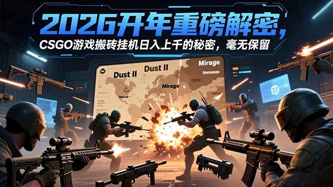 2026开年重磅解密,CSGO游戏搬砖挂机日入上千的秘密,毫无保留-小辉云网创