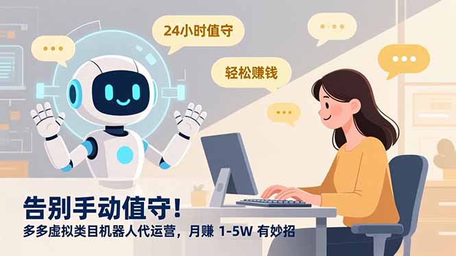 告别手动值守！多多虚拟类目机器人代运营，月赚 1-5W 有妙招-小辉云网创
