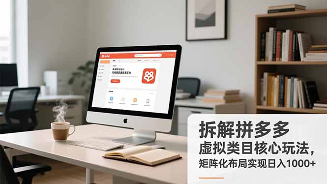 拆解拼多多虚拟类目核心玩法，矩阵化布局实现日入1000+-小辉云网创