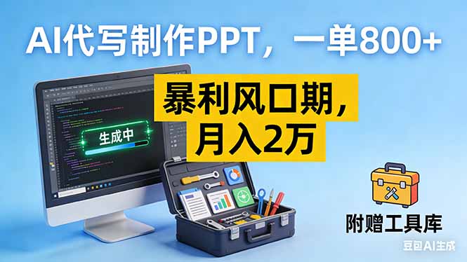 AI代写制作PPT，一单800+， 暴利风口期，月入2万【附工具】-小辉云网创