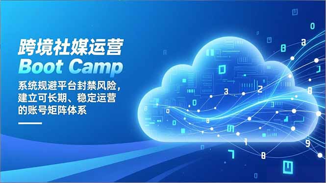 跨境社媒运营Boot Camp:系统规避平台封禁风险,建立可长期、稳定运营的账号矩阵体系-小辉云网创