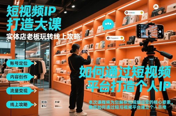 短视频ip打造大课，实体店老板玩转线上攻略-小辉云网创